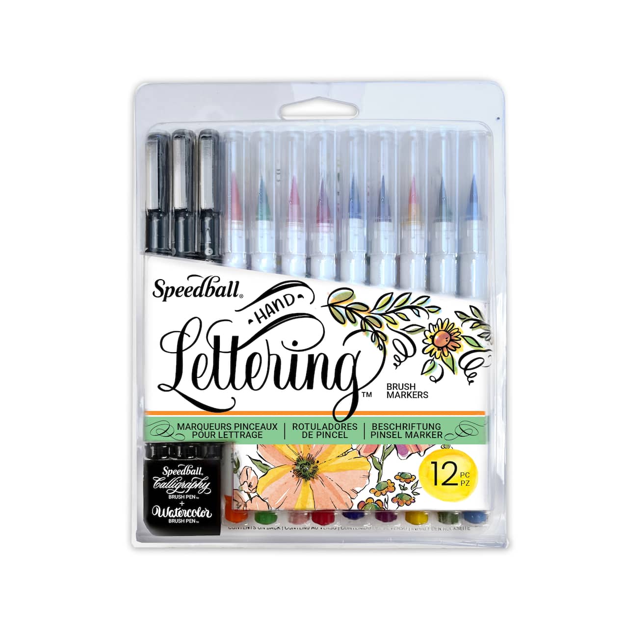 Speedball® Hand-Lettering Calligraphy & Watercolor Brush Marker Set
